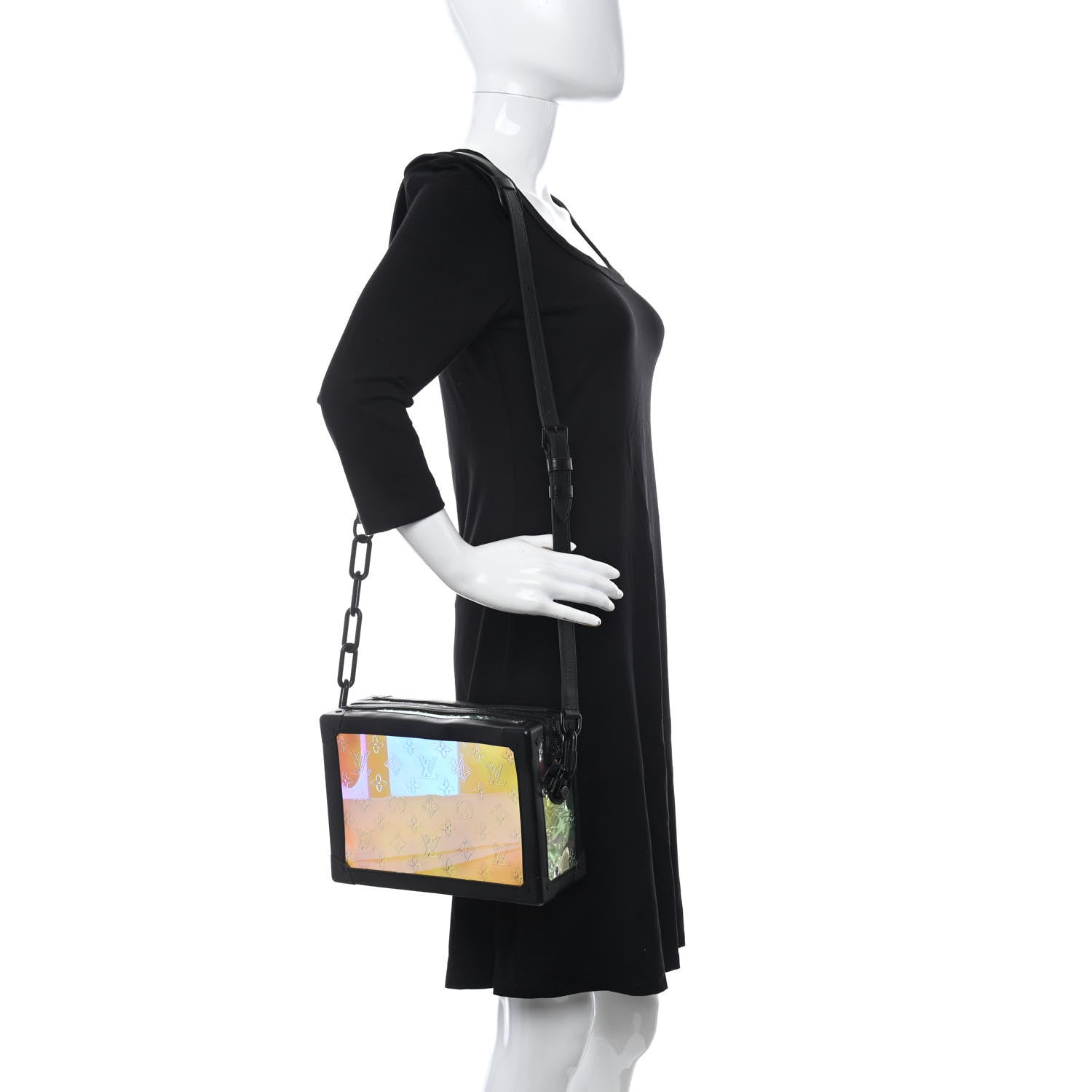 Louis Vuitton Calfskin PVC Monogram Solar Ray Soft Trunk Iridescent Prism Black 2 of 9