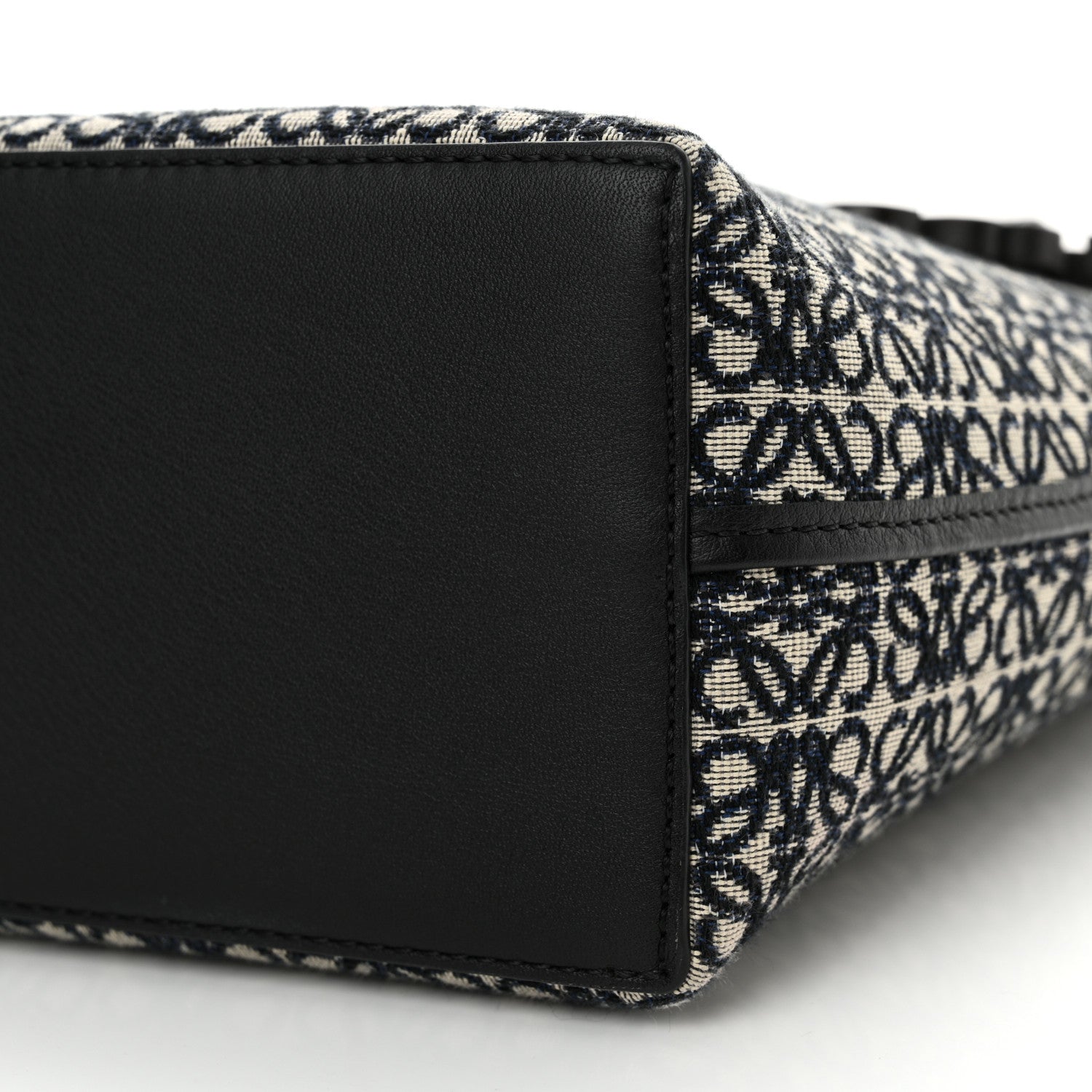 Loewe Jacquard Anagram Calfskin Small Square Tote Navy Black 9 of 10