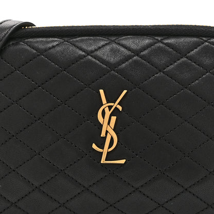 Saint Laurent Lambskin Quilted Gaby Zipped Pouch Black 7 of 9