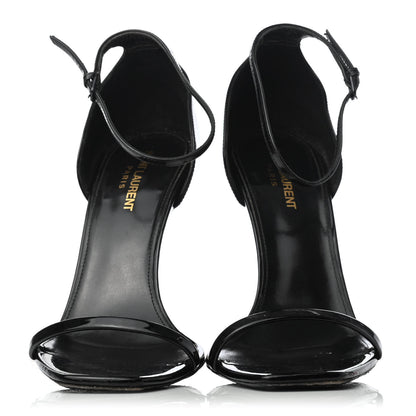 Saint Laurent Patent Calfskin Opyum 110 Sandals 41 Black Gold 2 of 7