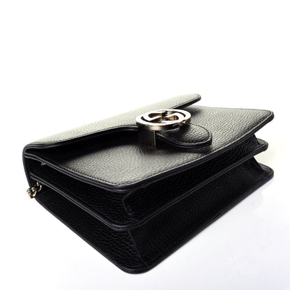 Gucci Dollar Calfskin Small Interlocking G Shoulder Bag Black 4 of 9