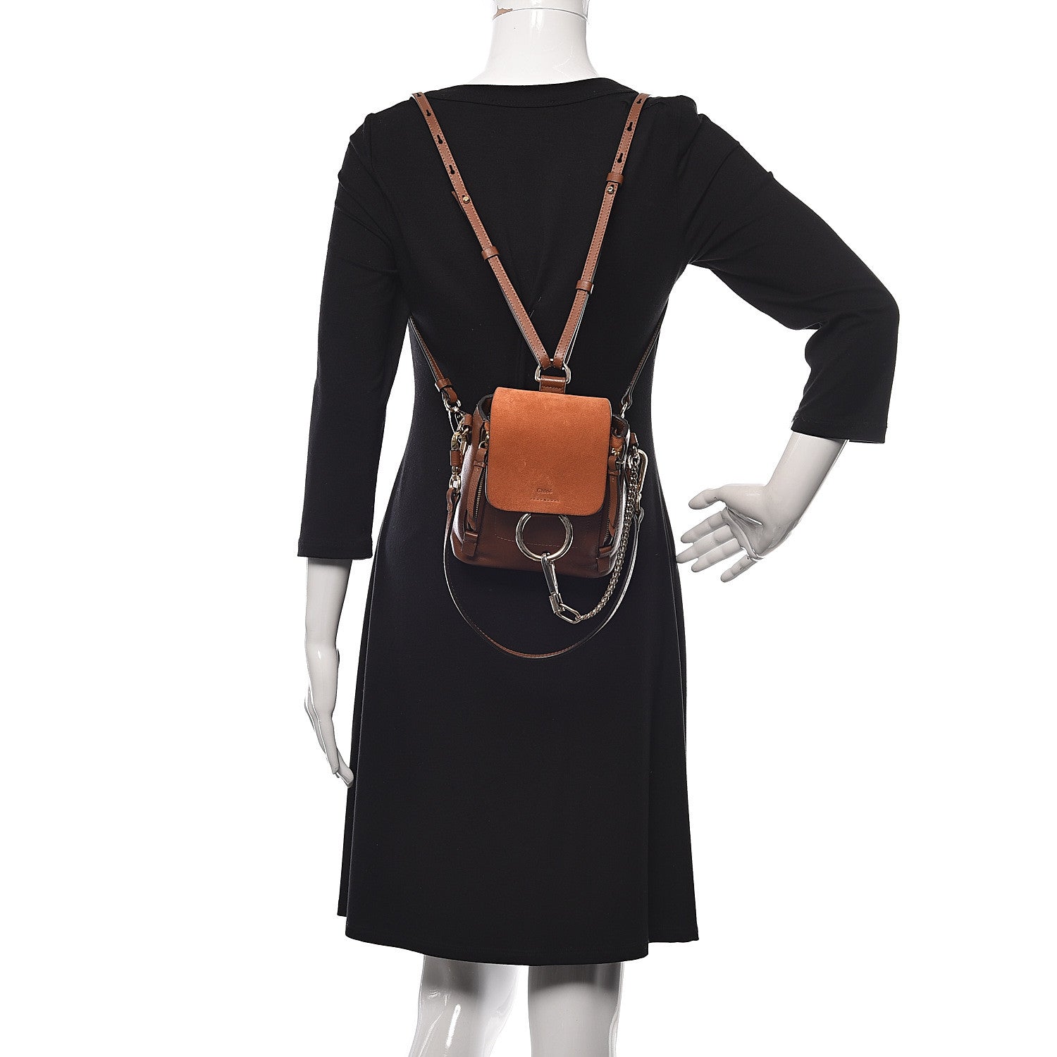 Chloe Suede Calfskin Medium Faye Backpack Tan 2 of 12