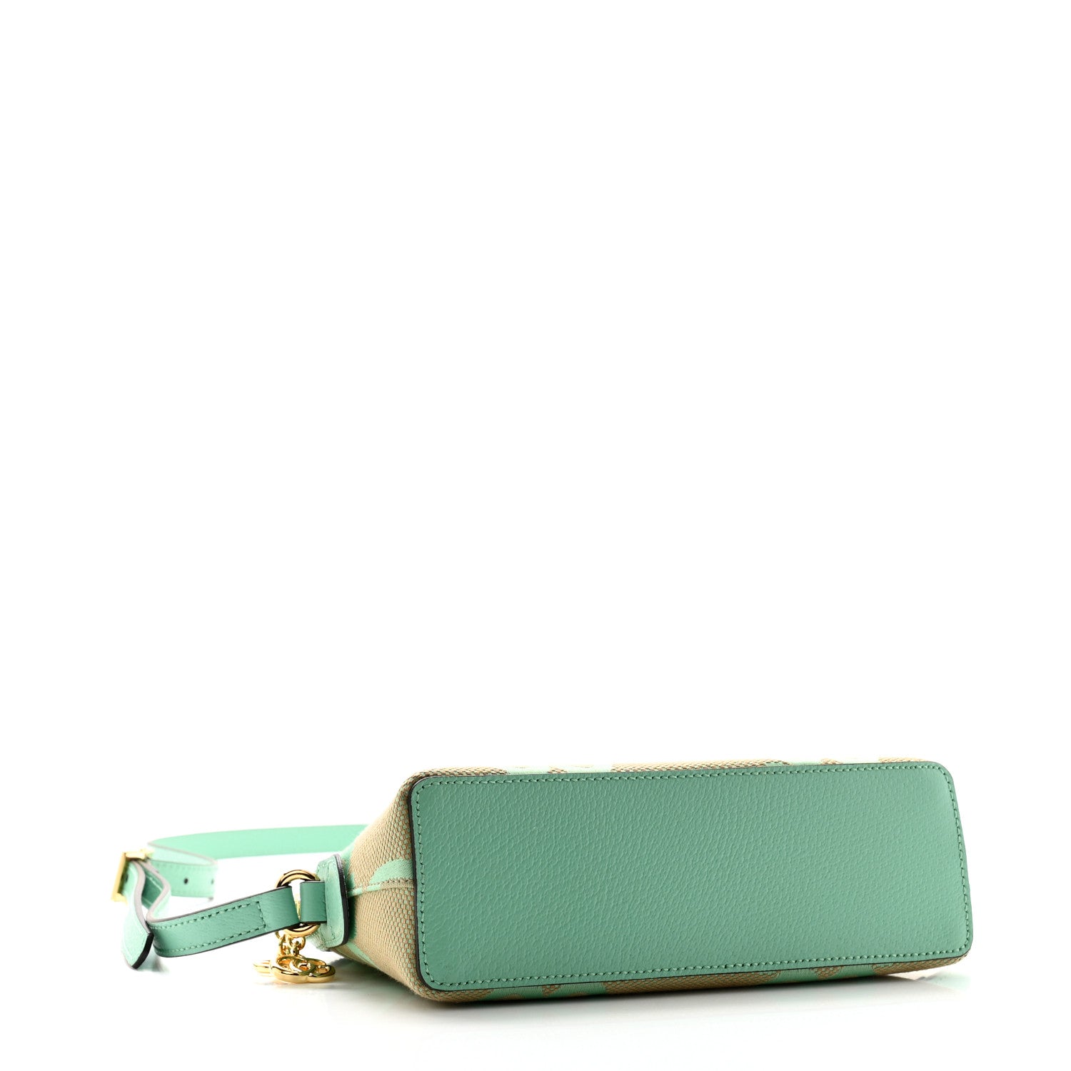 Gucci Monogram Jumbo GG Textured Dollar Calfskin Small Ophidia Dome Shoulder Bag Beige Pepperlight Mint 3 of 9