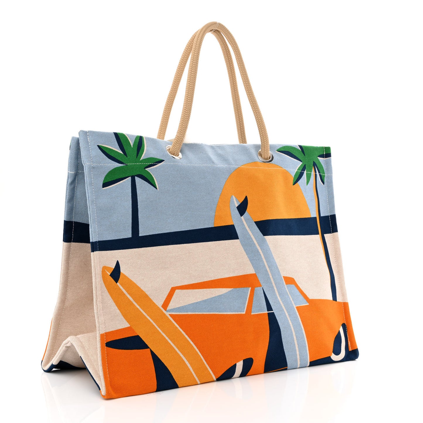 Canvas Apres la Vague Beach Bag Orange Bleu