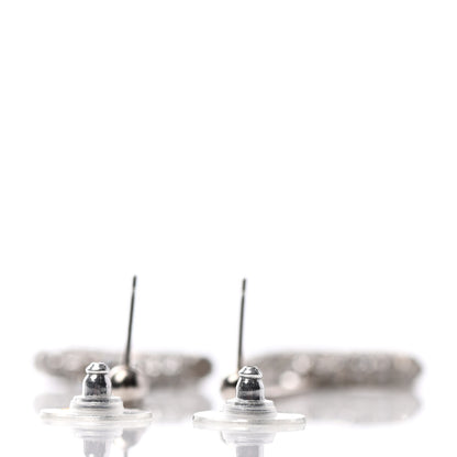 Chanel Baguette Crystal CC Drop Earrings Silver 3 of 4