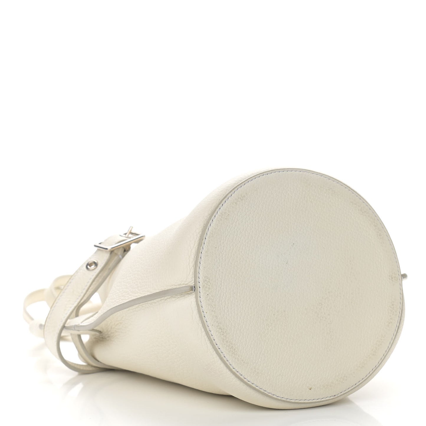 Supple Grained Calfskin Nano Big Bag Bucket White