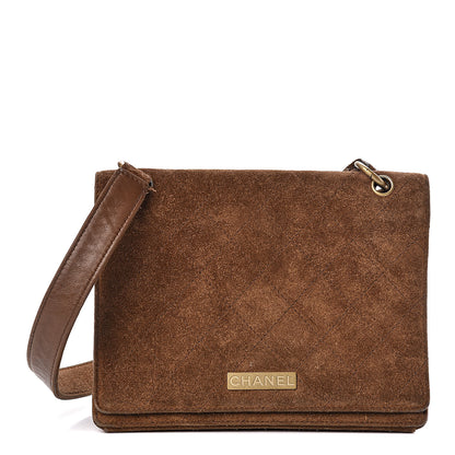 Chanel Suede Stitched Shoulder Bag Brown 1 of 16