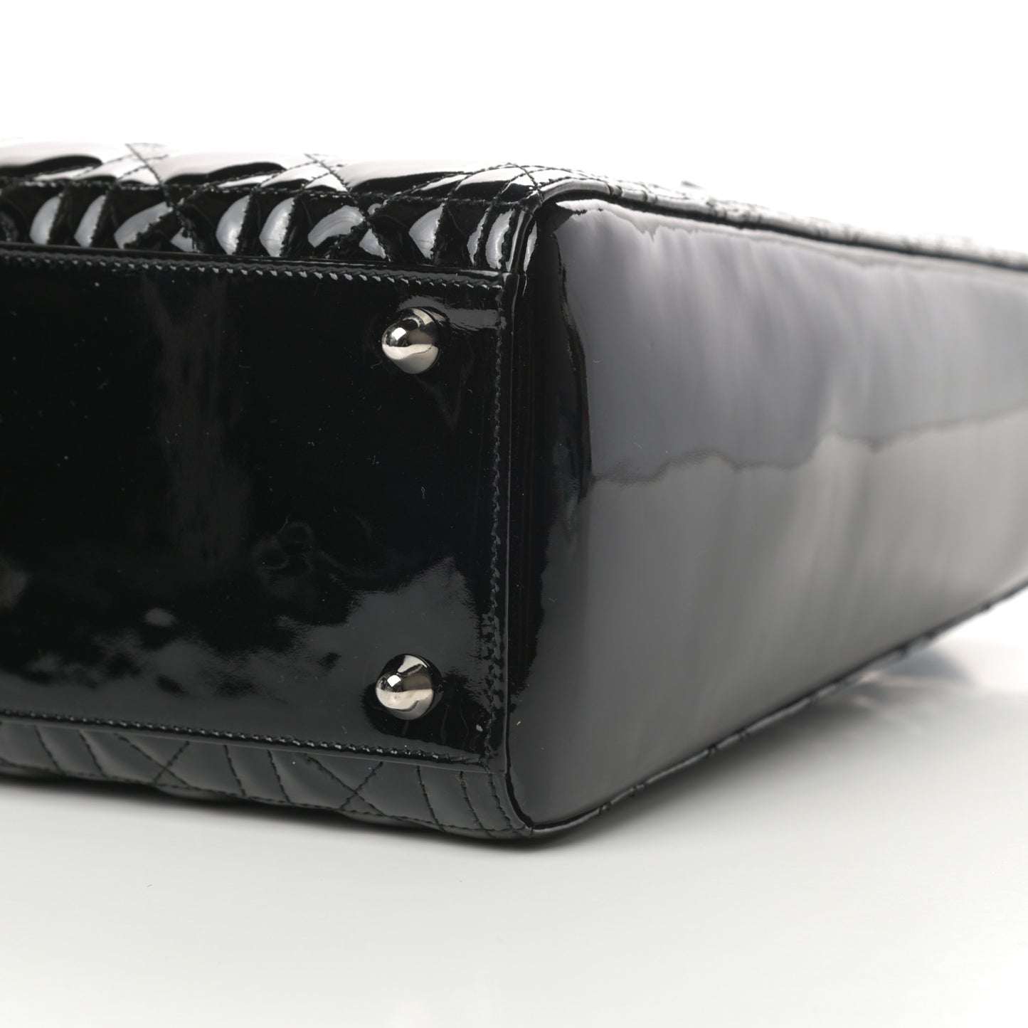 Patent Cannage Large Lady Dior Black