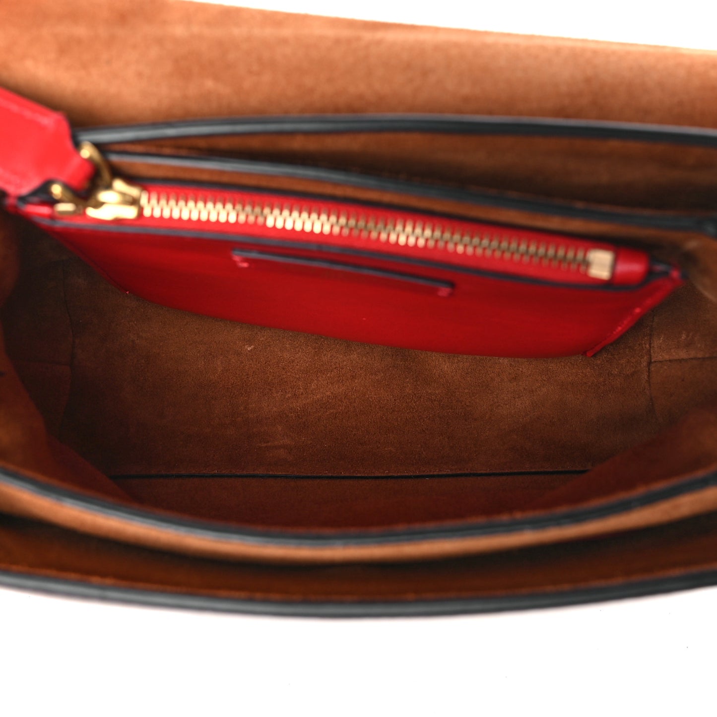 Pebbled Calfskin Small VRing Tassel Shoulder Bag Brown