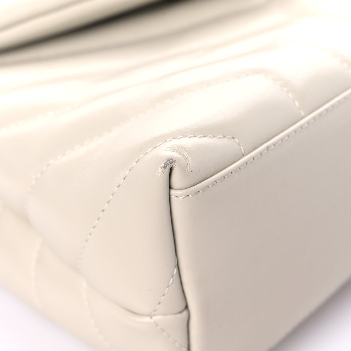 Calfskin Y Quilted Monogram Small Loulou Chain Satchel Ivory