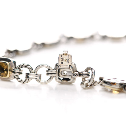 David Yurman Sterling Silver 18K Yellow Gold Citrine Smoky Quartz Renaissance Link Necklace 4 of 4
