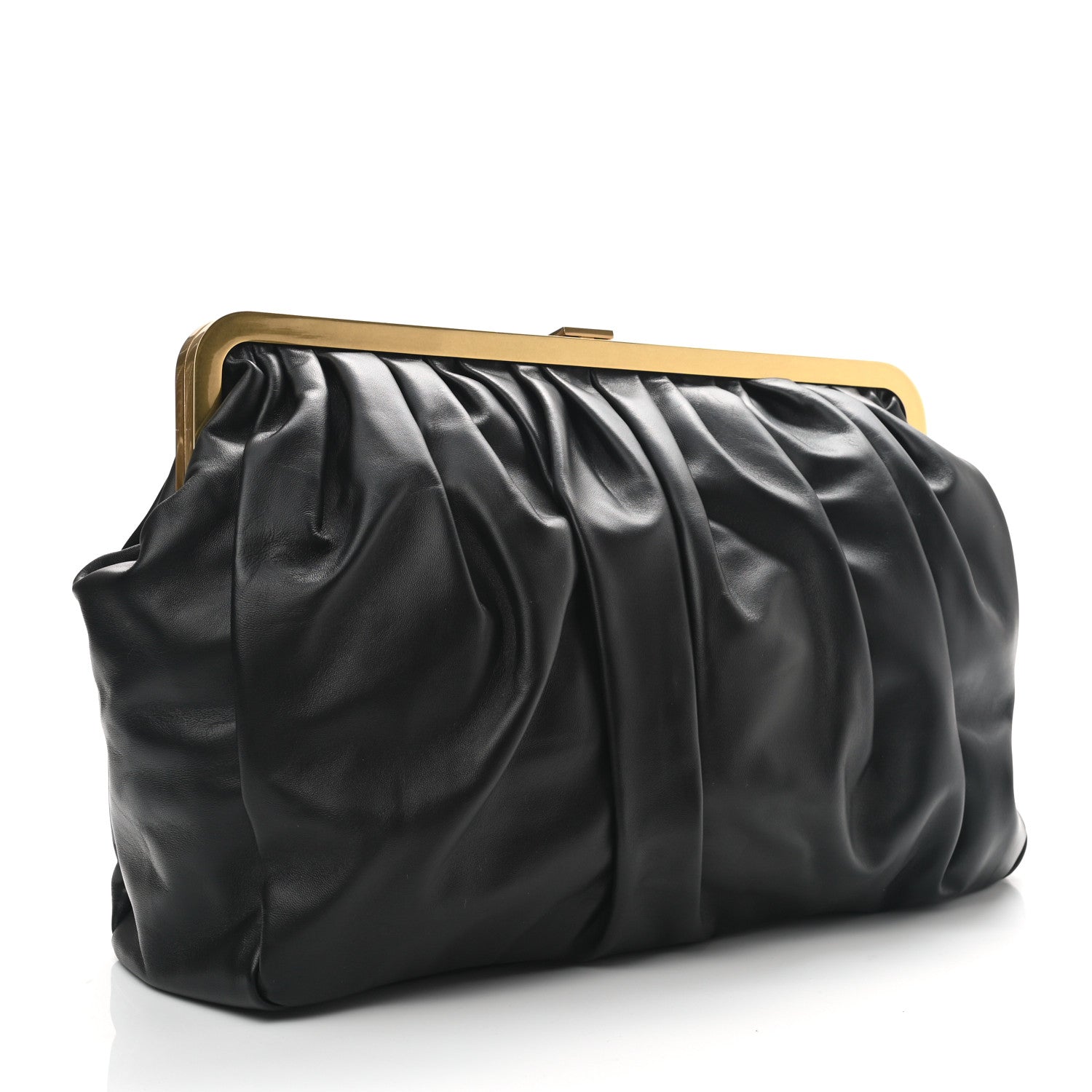 Mansur Gavriel Lambskin Wave Frame Clutch Black 3 of 6