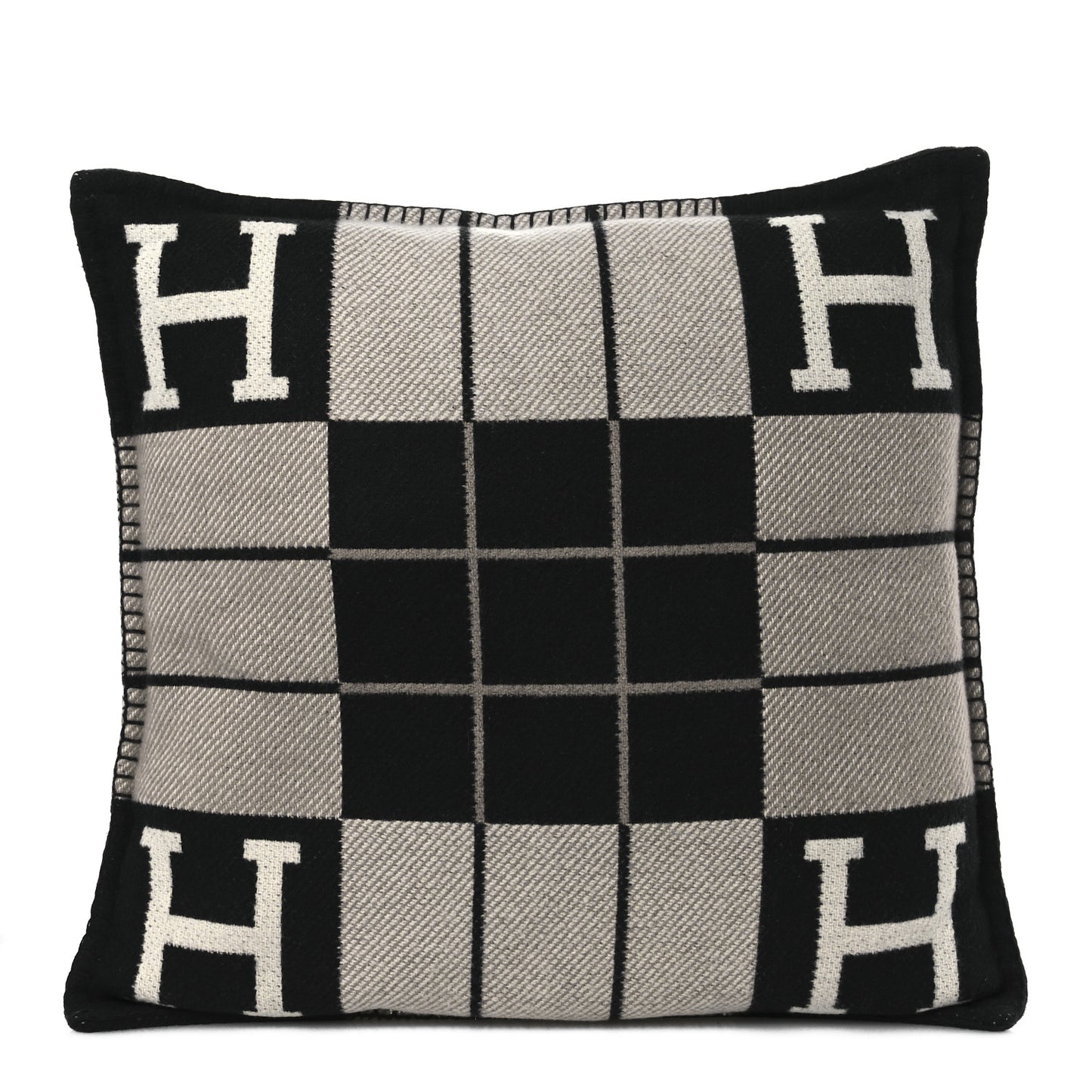 Wool Cashmere Avalon III Pillow PM Ecru Black