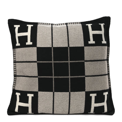 Hermes Wool Cashmere Avalon III Pillow PM Ecru Black 1 of 4