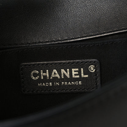 Chanel Calfskin Quilted Small Boy Top Handle Flap Black 6 of 10