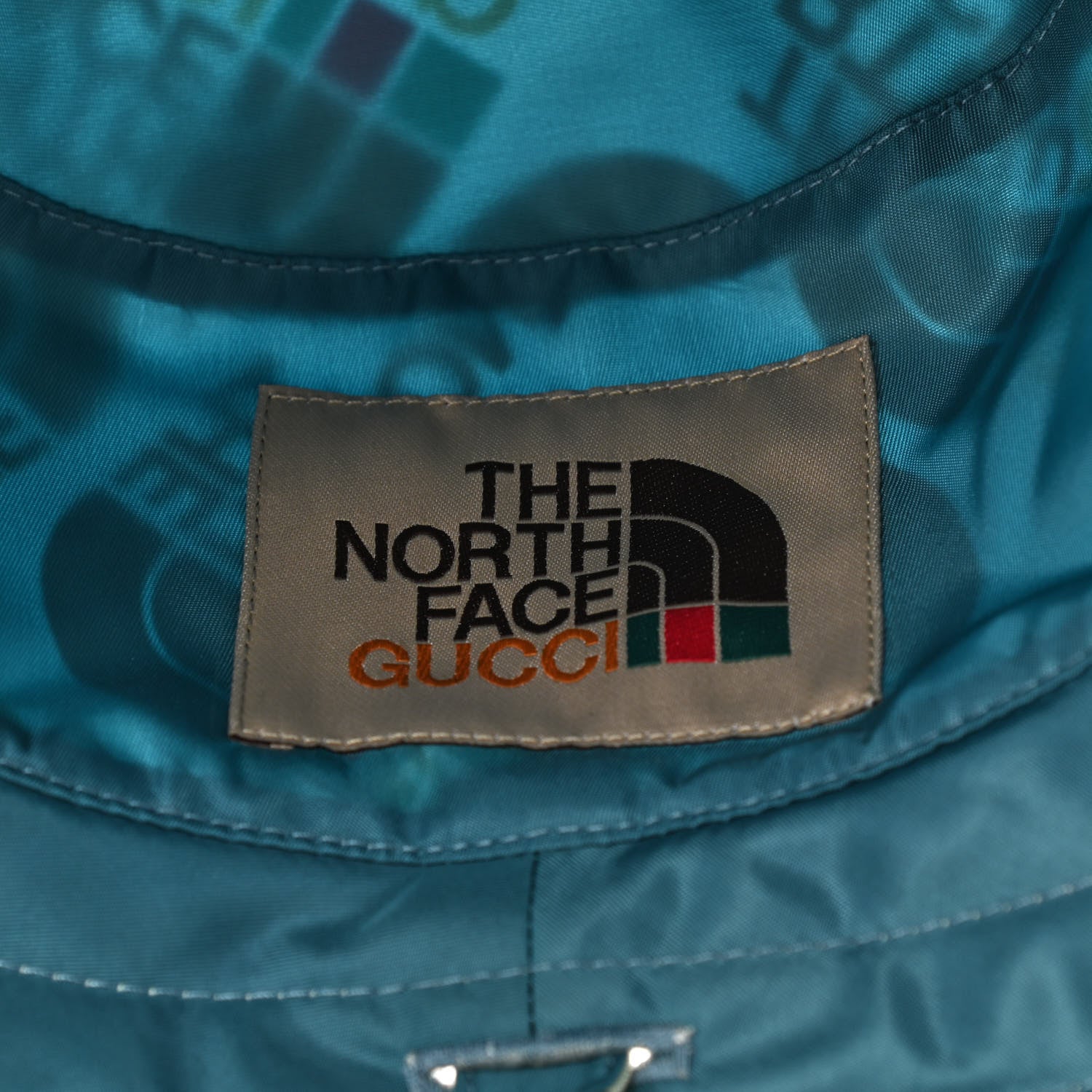Gucci X THE NORTH FACE Nylon Reversible Self-Tie Bucket Hat L Beige Sky Blue 8 of 10