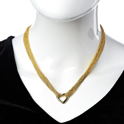 Tiffany 18K Yellow Gold Heart Mesh Toggle Necklace 2 of 6