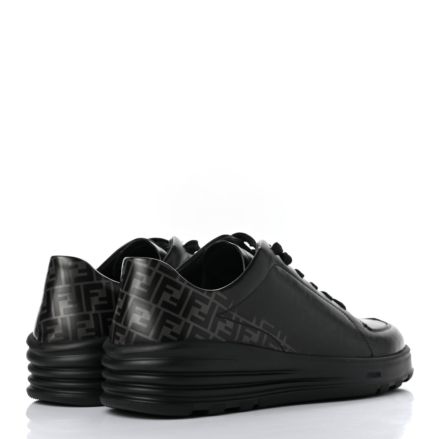 Vitello Spazzolato FF Mens Low-Top Sneakers 9 Asfalto Black