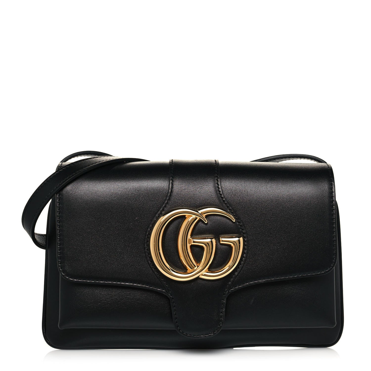 Gucci Vitello Palmellato Lux Small Arli Flap Shoulder Bag Black 1 of 14