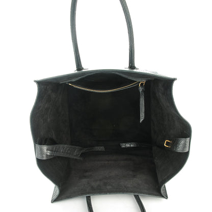 Celine Crocodile Embossed Calfskin Medium Phantom Luggage Black 5 of 8