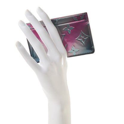 Louis Vuitton Metallic Vernis Card Holder Blue Pink 2 of 7