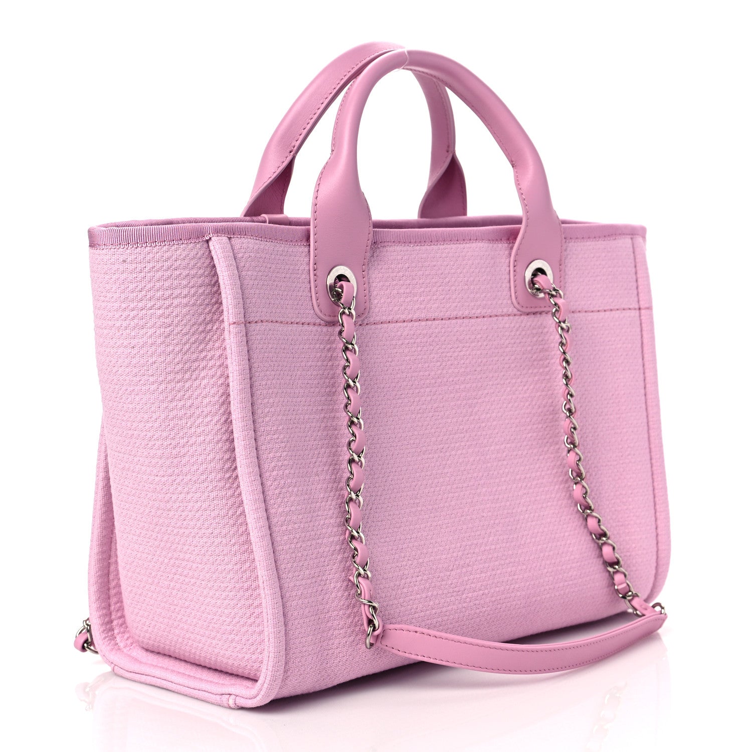 Chanel Mixed Fibers Small Deauville Tote Pink 4 of 10