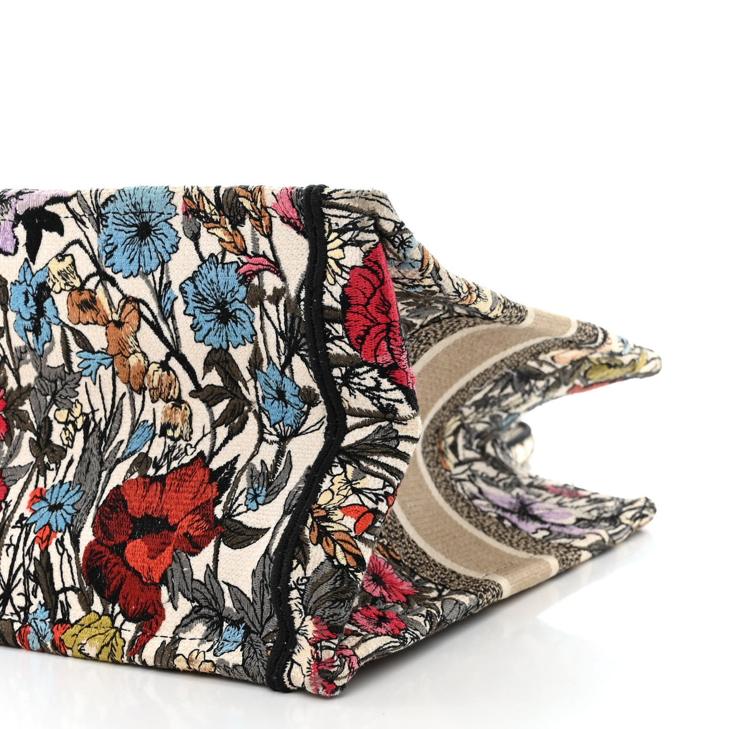 Canvas Embroidered Medium Mille Fleurs Book Tote Multicolor
