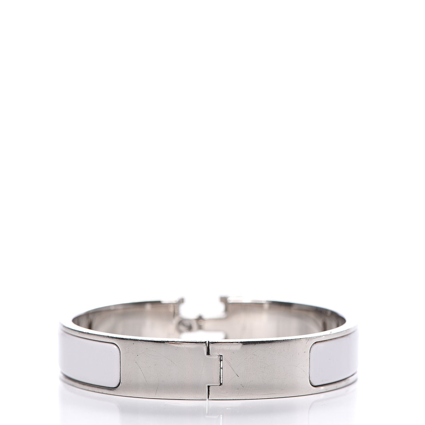 Enamel Narrow Clic Clac H Bracelet PM White