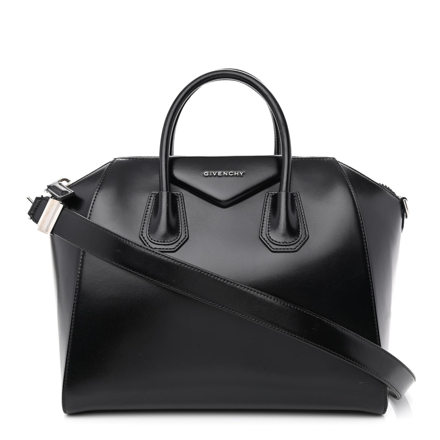 Shiny Lord Calfskin Medium Antigona Black