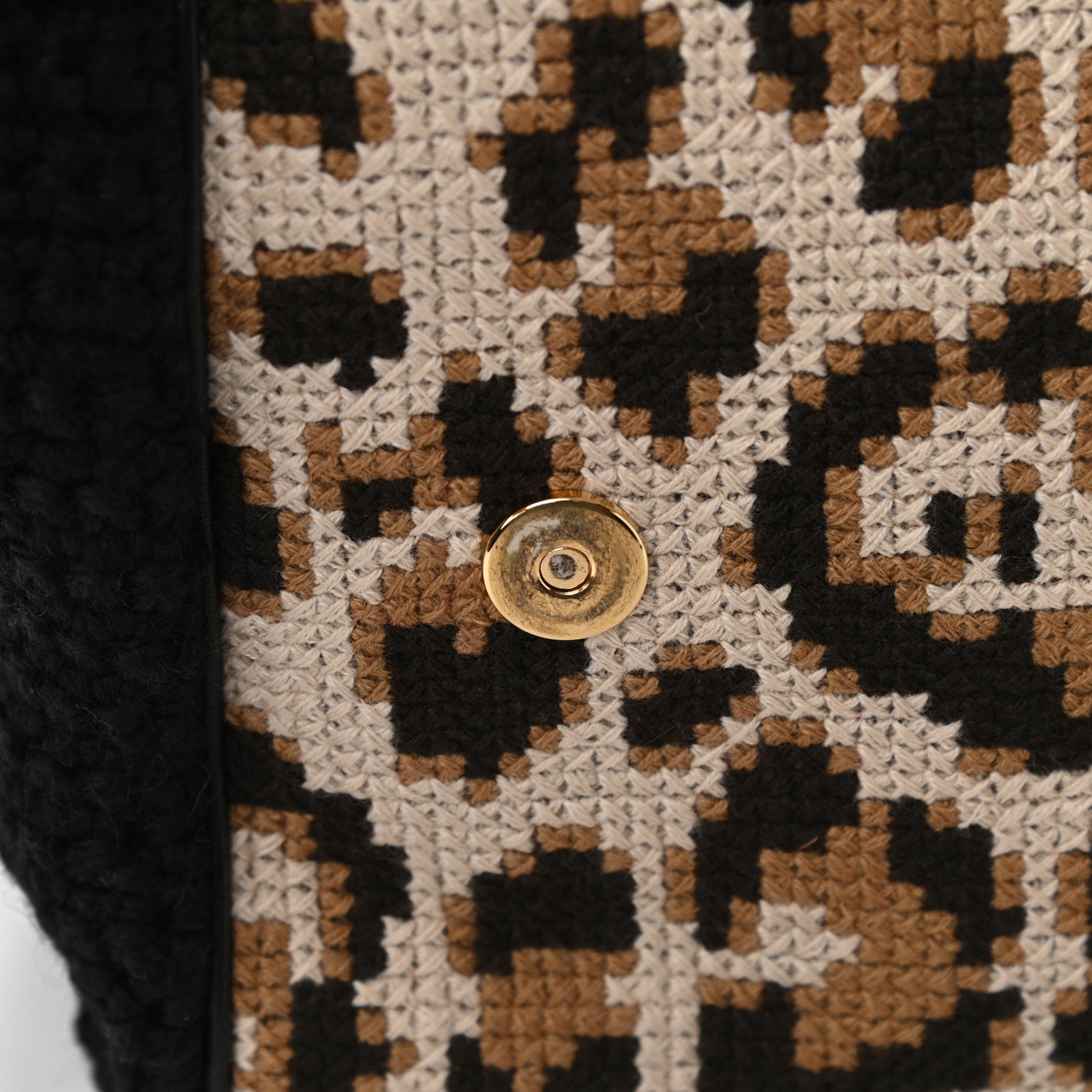 Dolce & Gabbana Crochet Embroidered Floral Leopard Print Miss Sicily Top Handle Flap Black Multicolor 12 of 14