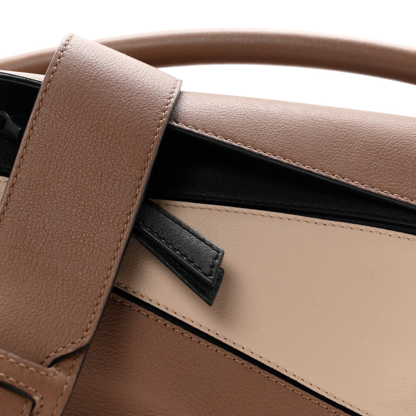 Calfskin Small Puzzle Bag Sand Hazelnut Ash