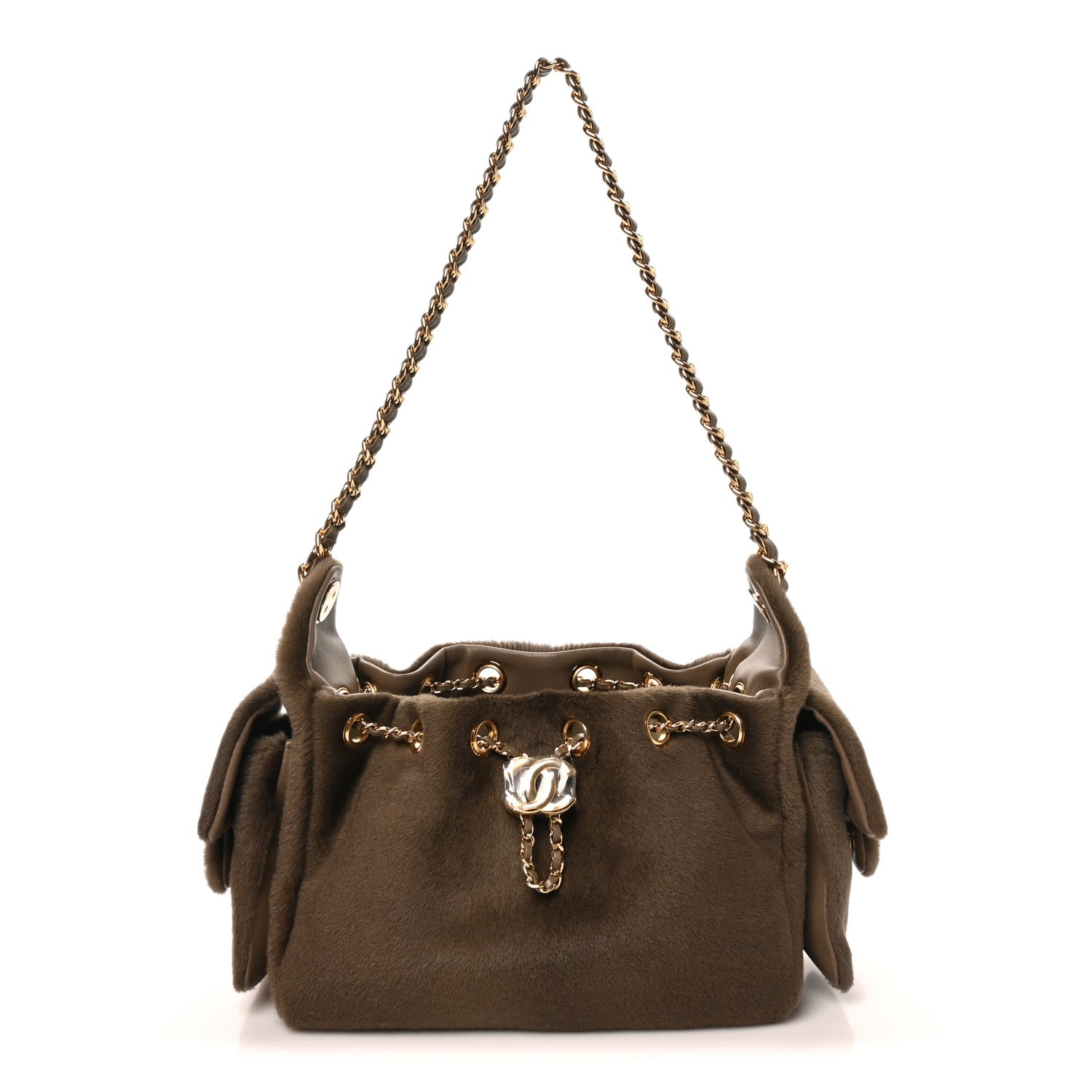 Chanel Pony Hair Mini Chanel 25 Handbag Dark Khaki 1 of 11