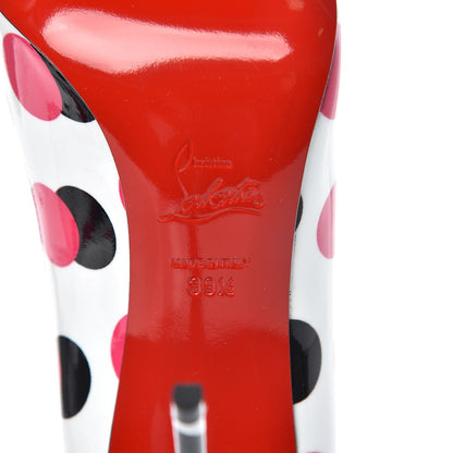 Christian Louboutin Patent Polka Dots Pigalle Follies 100 Pumps 39.5 White Bangal Rose 7 of 8