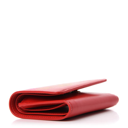 Christian Louboutin Calfskin Script Mini Loubigaga Wallet Red 4 of 7