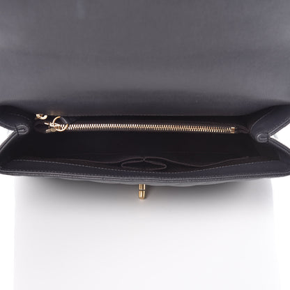 Chanel Caviar Chevron Quilted Small Coco Handle Flap Dark Grey 6 of 11