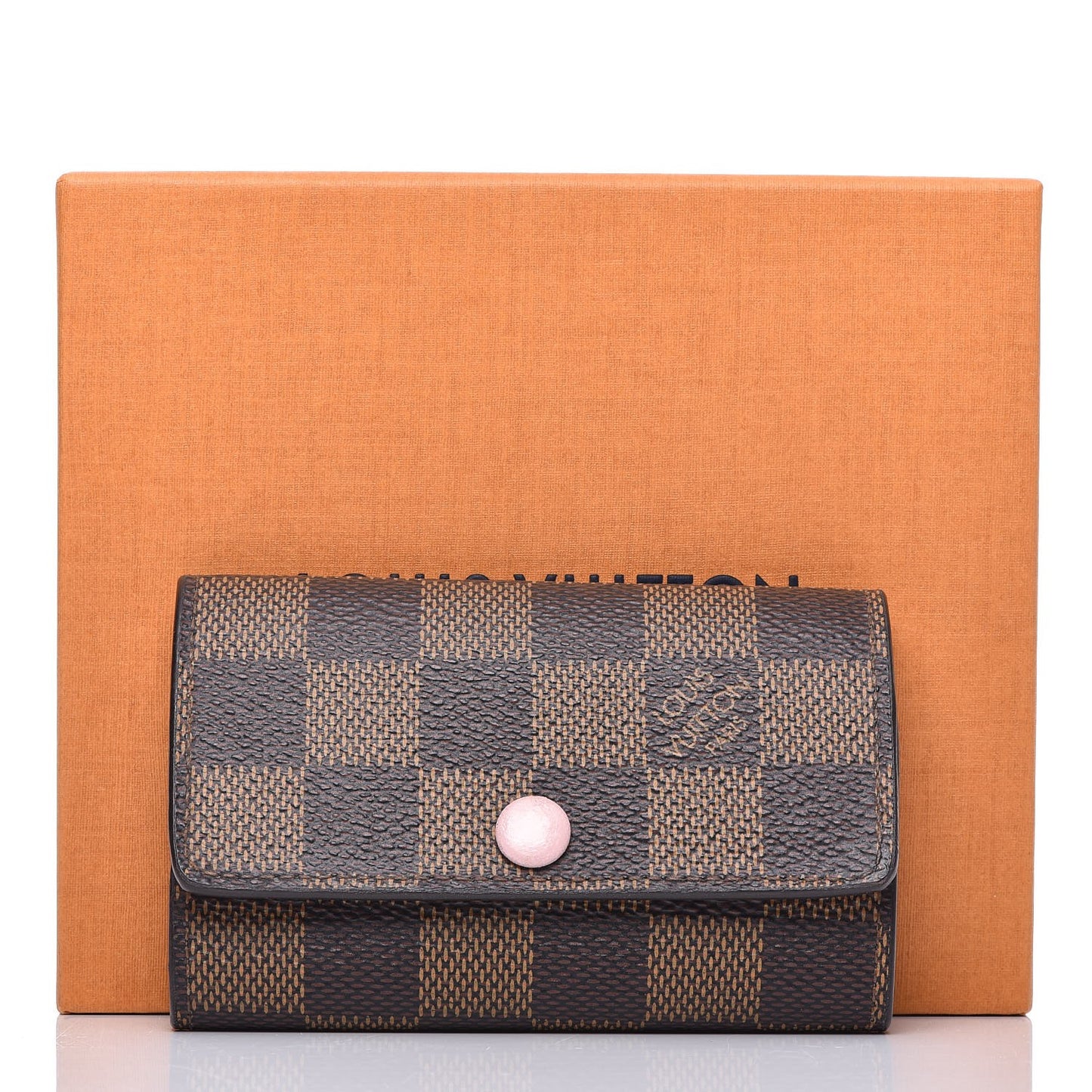 Damier Ebene Multicles 6 Key Holder Rose Ballerine