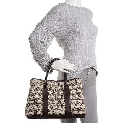 Hermes Toile Leather Garden Party MM 36 Ecru Cocoan SO 2 of 7