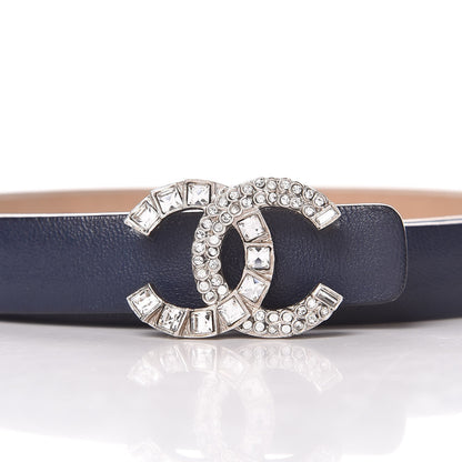 Chanel Baguette Crystal Lambskin CC Belt 90 36 Blue 3 of 9