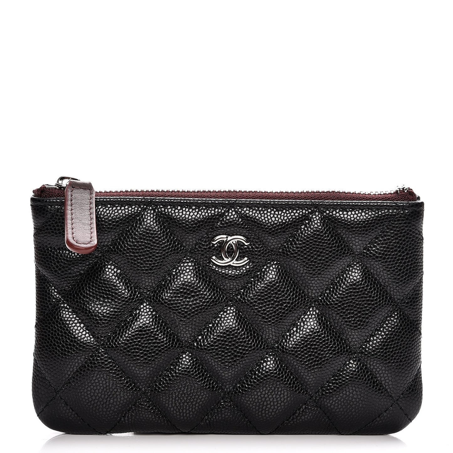 Caviar Quilted Small Cosmetic Case Black