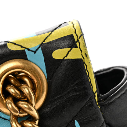 Gucci Calfskin Matelasse GucciGhost Medium GG Marmont Shoulder Bag Black New Acquamarine 12 of 12