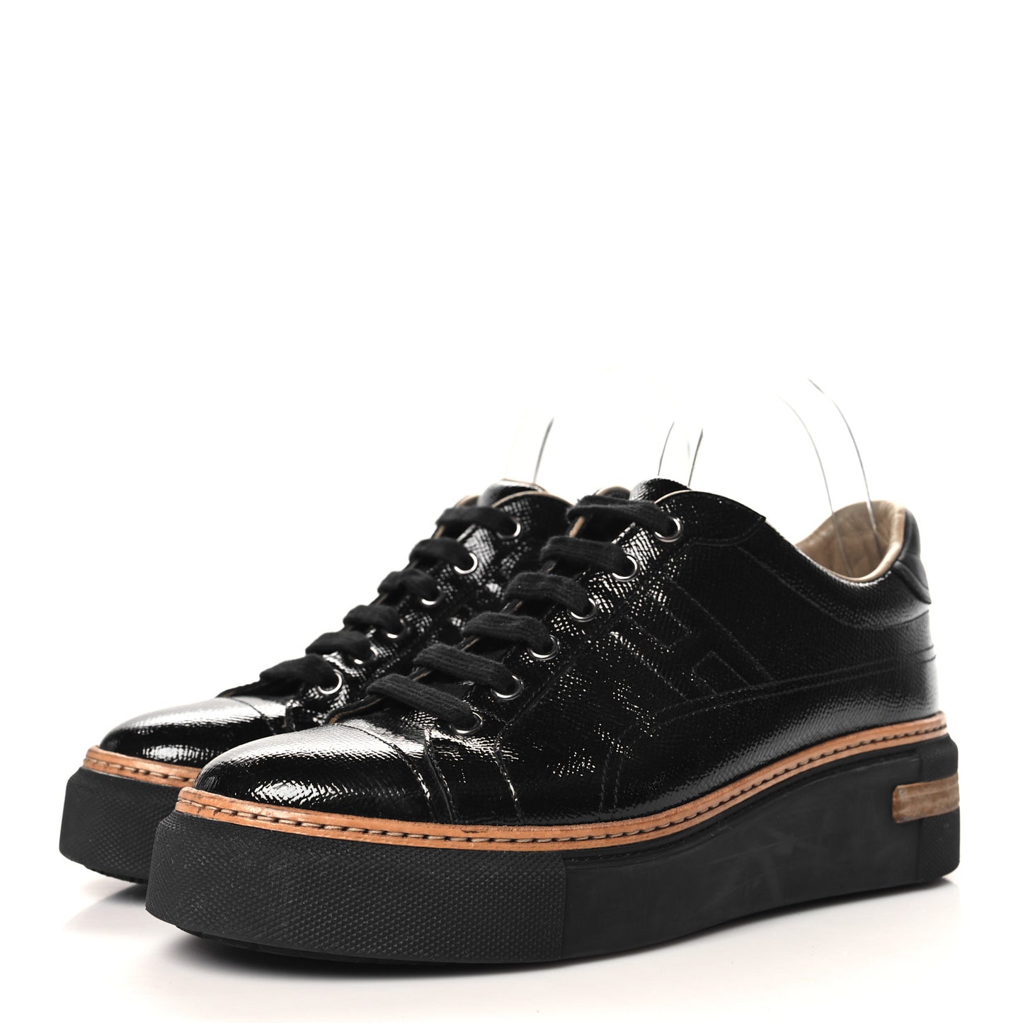 Patent Epsom Womens Polo Sneakers 39 Black