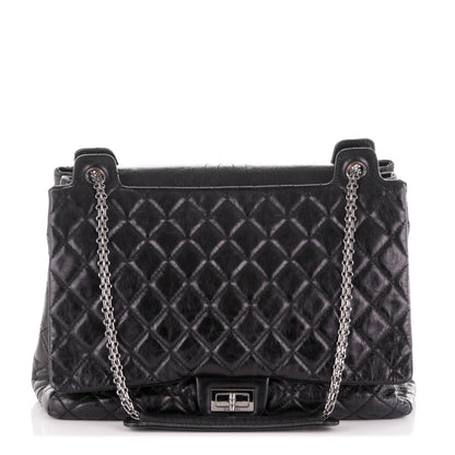 Chanel Metallic Calfskin Quilted XL Accordion Reissue Flap Black 1 of 7