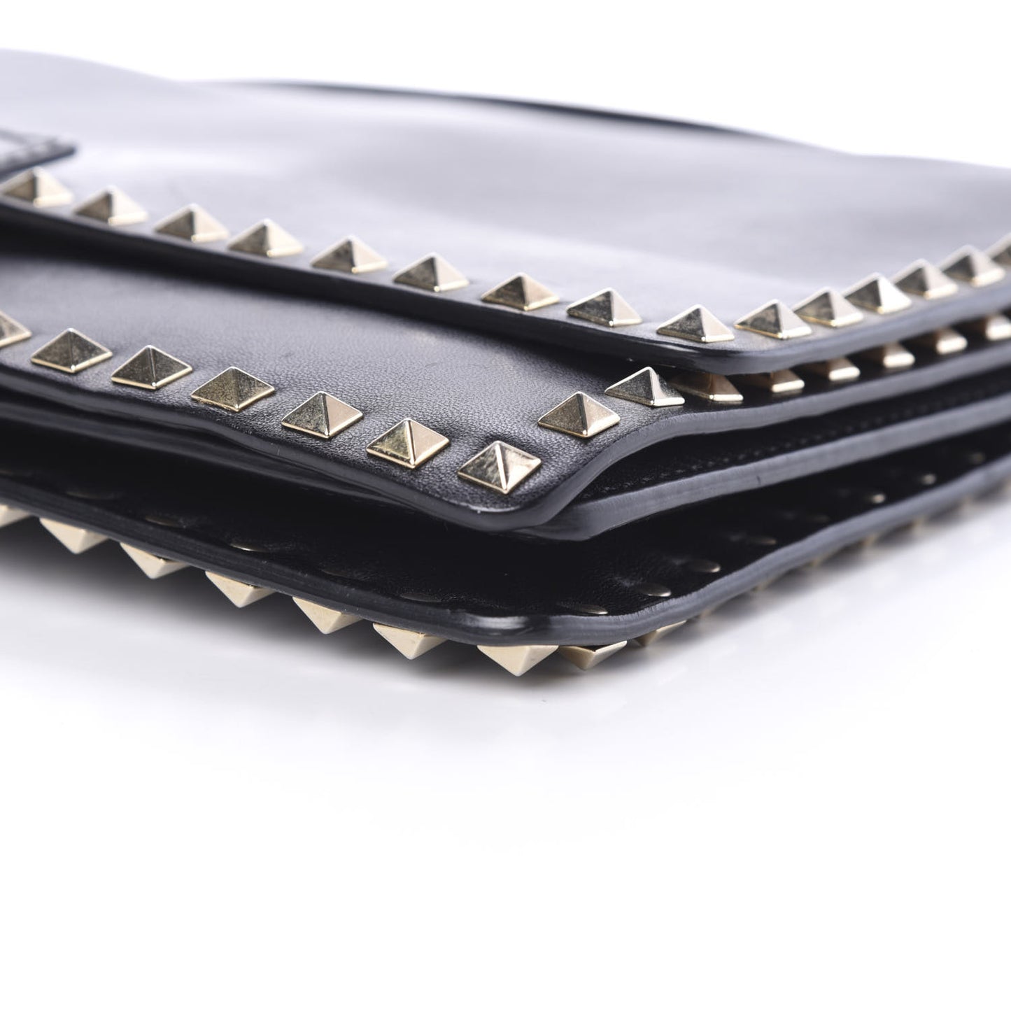 Calfskin Rockstud Top Handle Crossbody Black