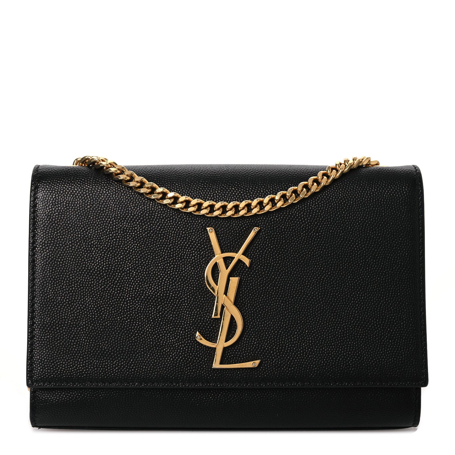 Saint Laurent Grain De Poudre Small Monogram Kate Satchel Black 1 of 14
