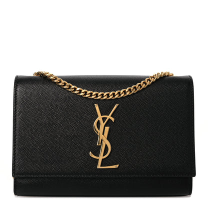 Saint Laurent Grain De Poudre Small Monogram Kate Satchel Black 1 of 14