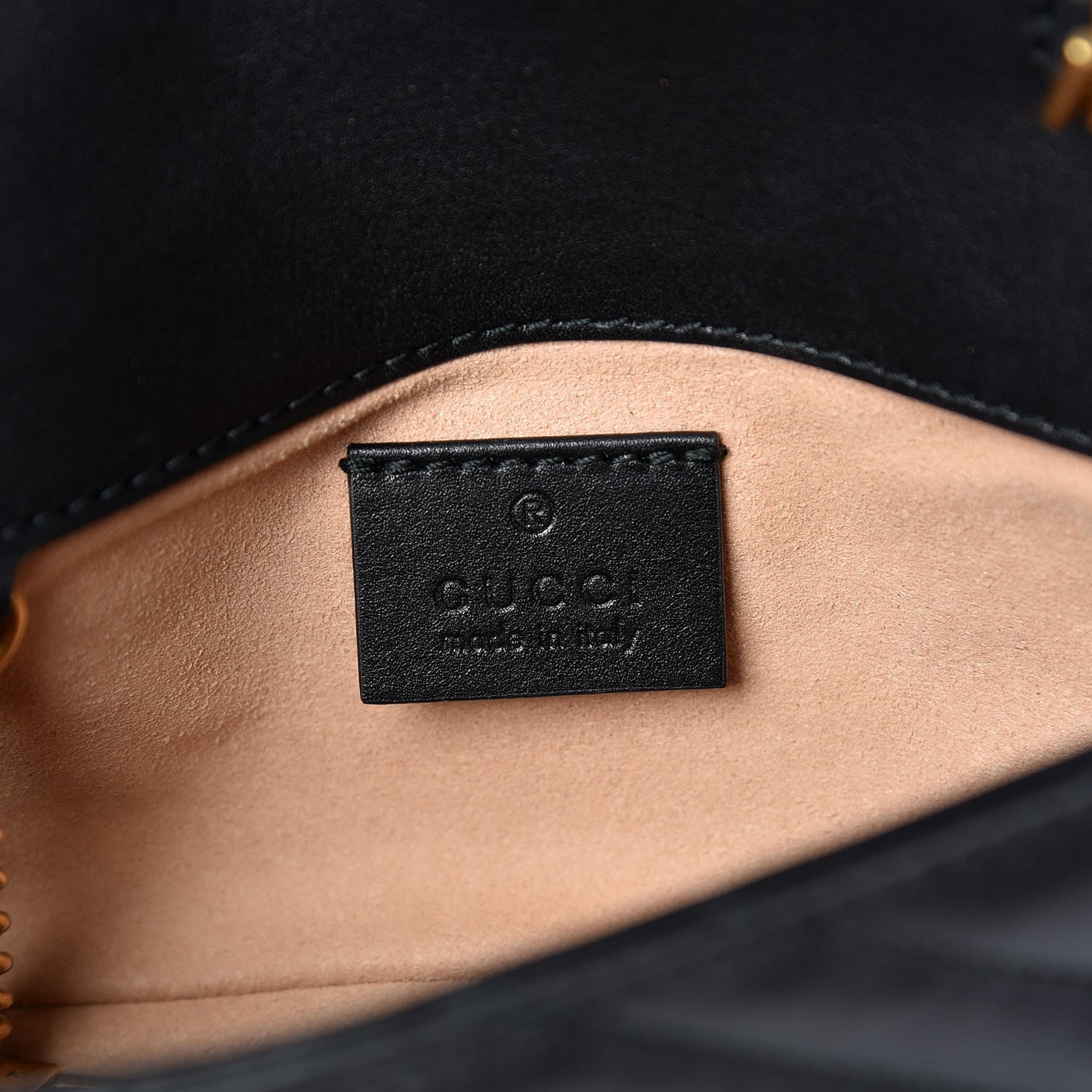 Calfskin Matelasse Super Mini GG Marmont Shoulder Bag Black