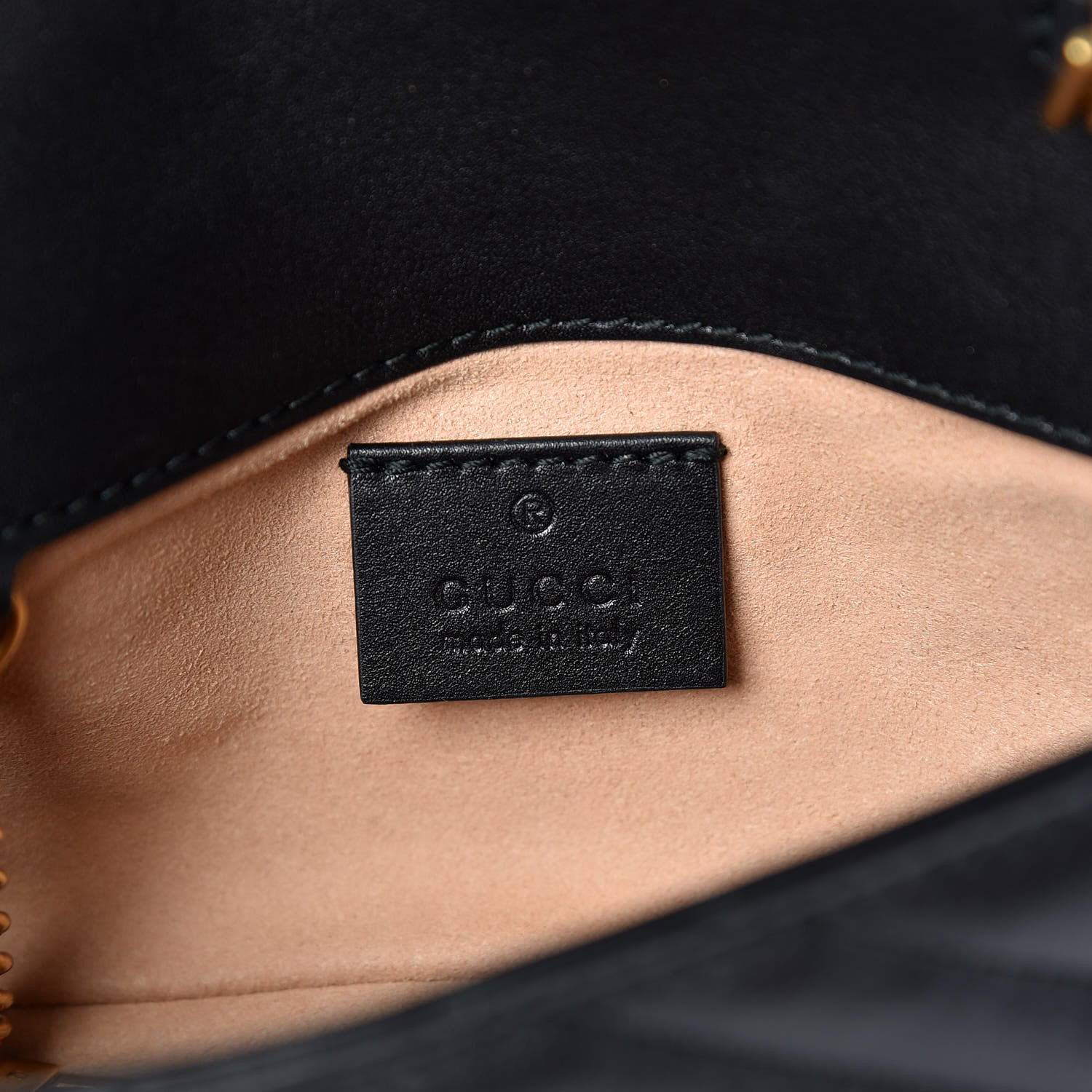 Gucci Calfskin Matelasse Super Mini GG Marmont Shoulder Bag Black 6 of 10