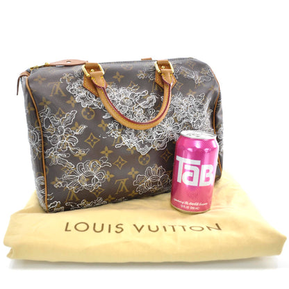 Louis Vuitton Monogram Dentelle Speedy 30 Silver 3 of 9