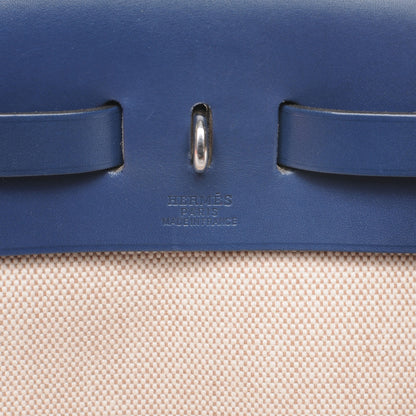 Hermes Toile Herbag PM 30 Navy and Natural 4 of 9