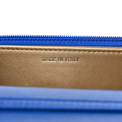 Chanel Lambskin Quilted CC Pearl Crush Wallet on Chain WOC Blue 7 of 10